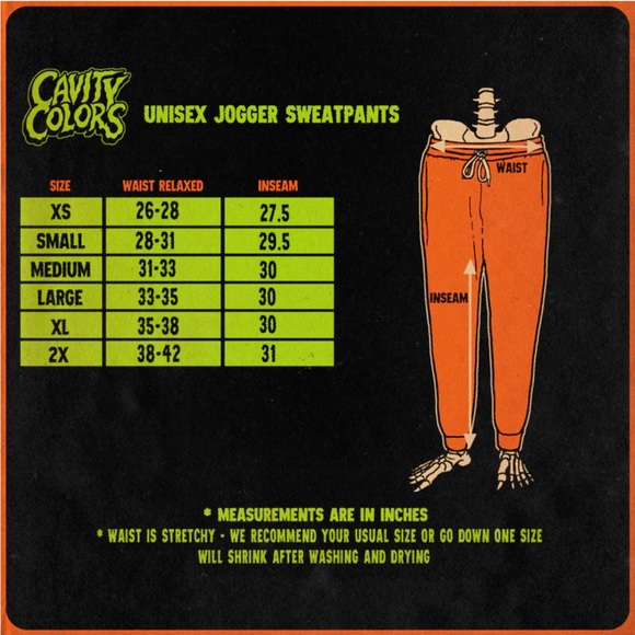 Cavity Colors “Everyday is Halloween” Black Jogger Sweatpants Pumpkins - Picture 10 of 10